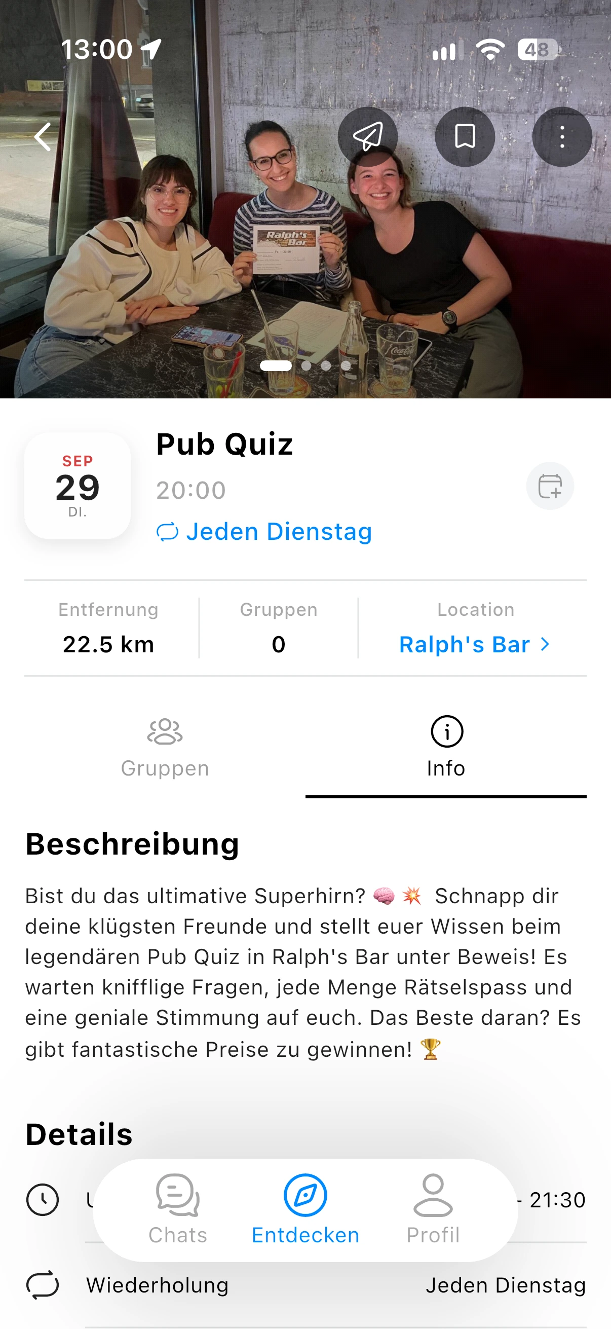 Events: Erlebe Events und triff neue Leute.