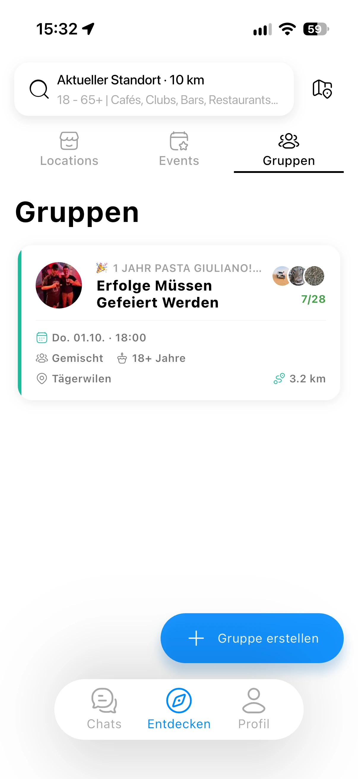 Gruppen: Tritt Gruppen bei – oder gründe deine eigene.